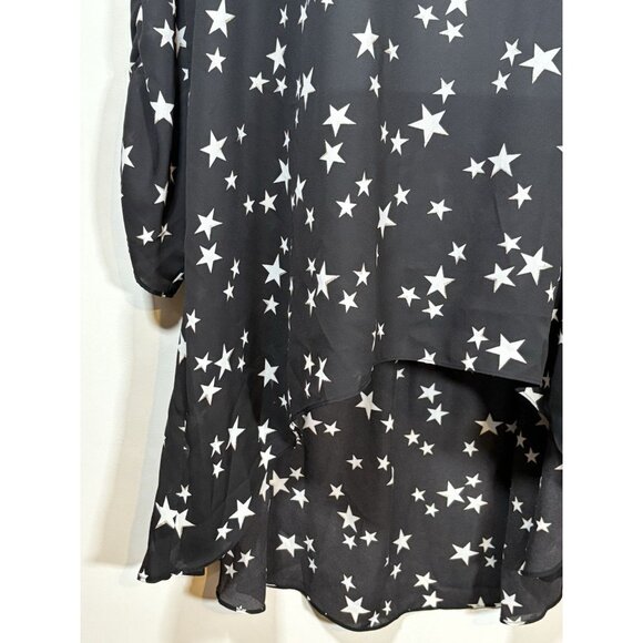 CATO High Low Star Blouse Polyester Blend Top Womens 14/16W Whimsigoth Casual - Picture 3 of 7
